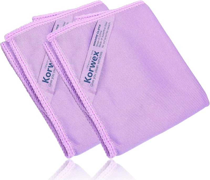 Korwex Norwεx Window Cleaning Cloth, Glass Cleaning Cloth, No Chemical Needed, Just Add Water Lints Streaks Scratches Free. (Purple 2 Pack) - Image 1
